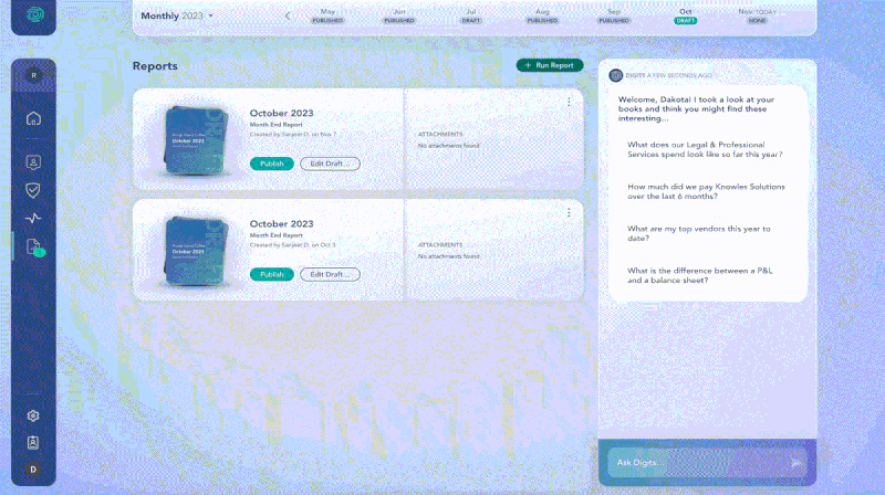 Speed of Digits Report Creation