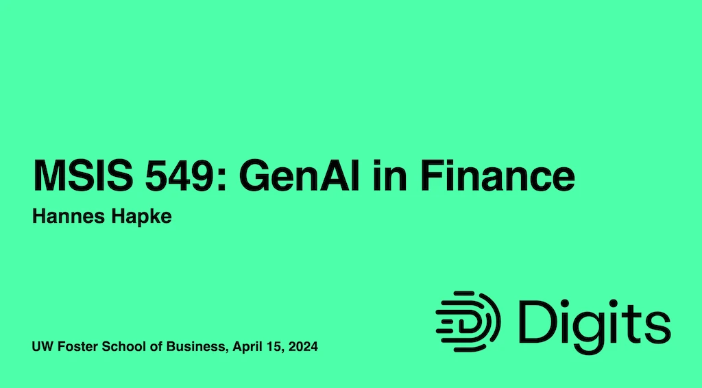MSIS 549: GenAI in Finance - Hannes Hapke