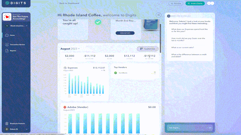 Adding text to a client dashboard