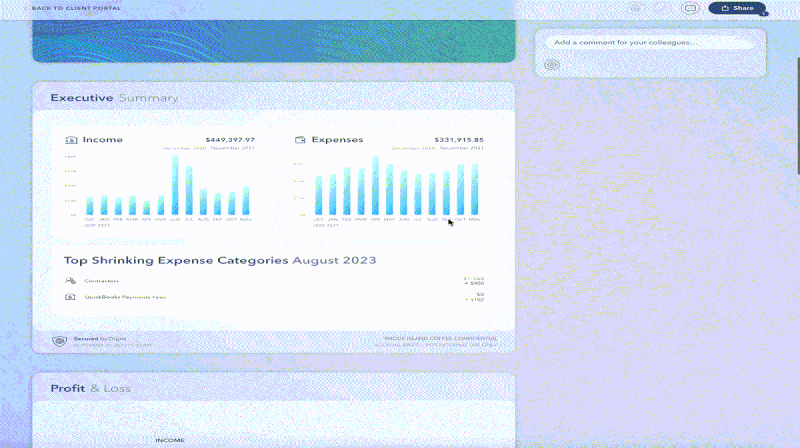 asking Digits AI a question while viewing a report