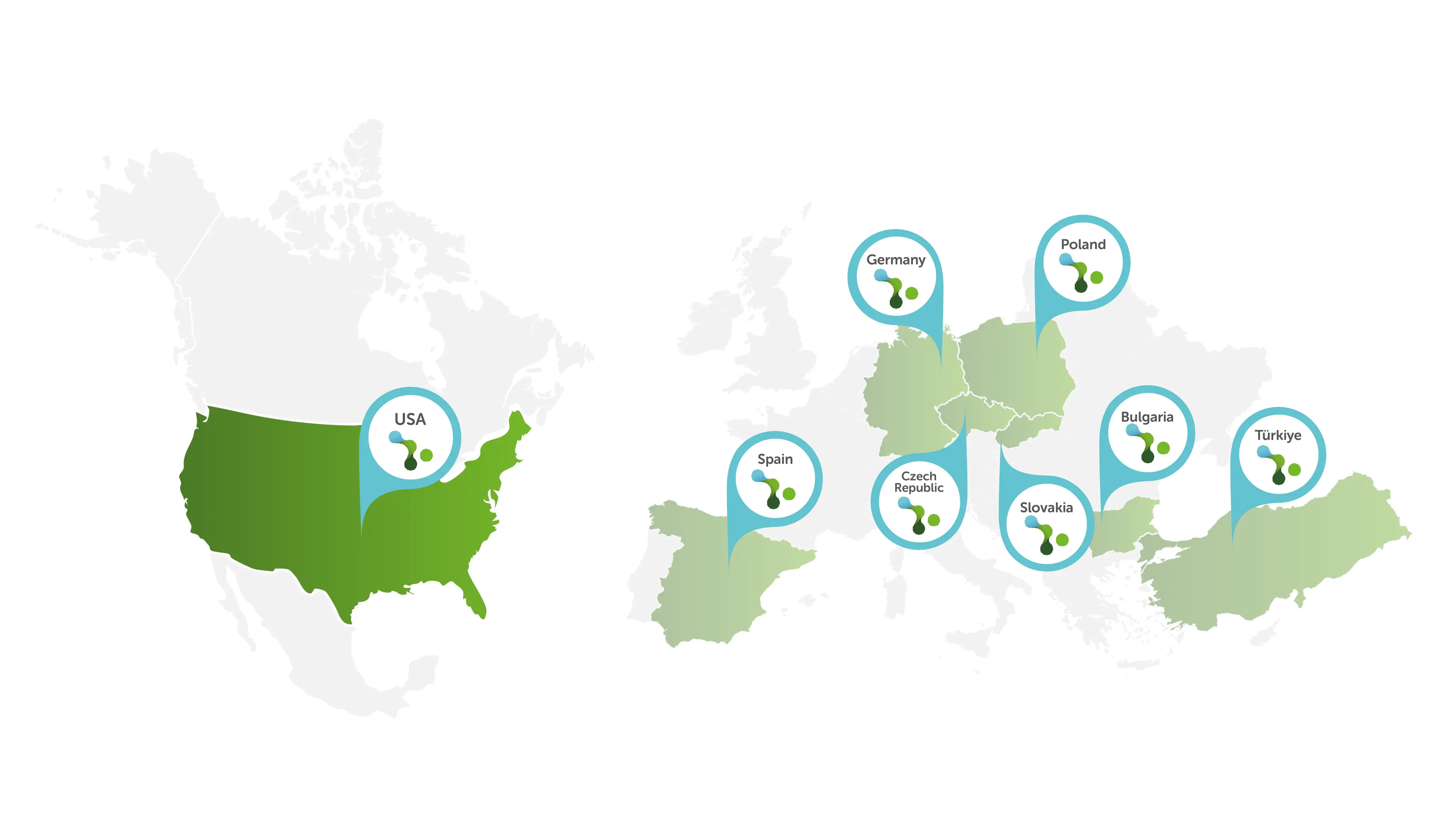 Map showing USA sites
