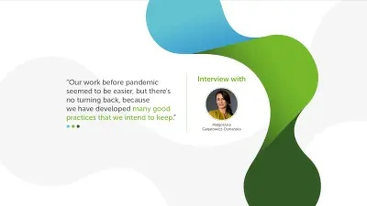Image with a quote by Małgorzata Geriatowicz-Osmańska about work after pandemic