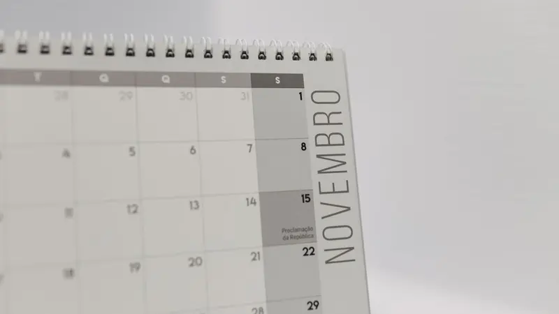 Wall calendar page with a grid of empty days