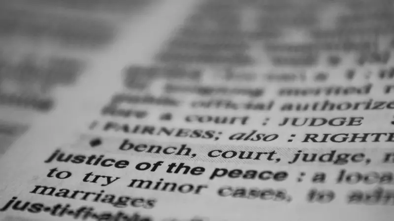 Close-up of a dictionary page with definitions