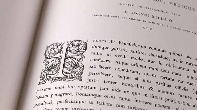 Page of an old book with ornate lettering