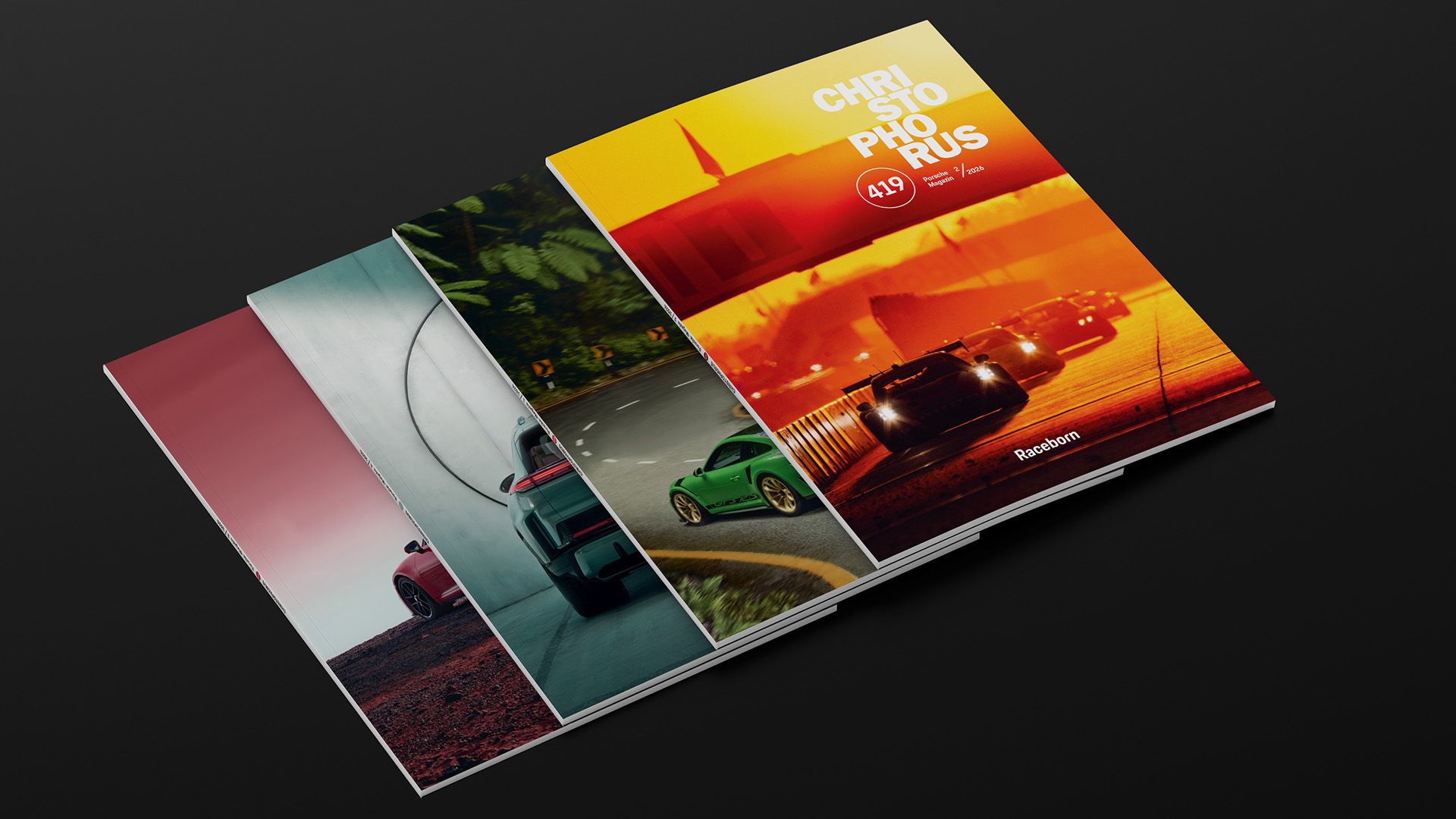 Various issues of the Porsche magazine Christophorus