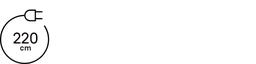 Icon, das das 220 cm lange Kabel symbolisiert.