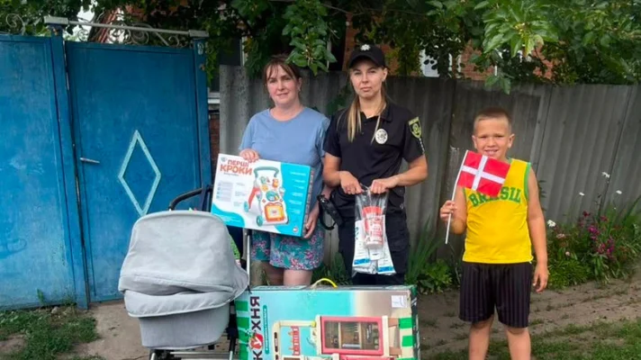 Legetøj afleveret til Vovchanska i Ukraine