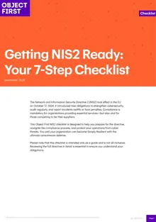 Checklist guide cover titled 'Getting NIS2 Ready: Your 7-Step Checklist'