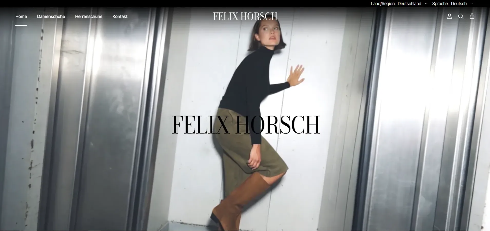 Startseite des Shopify-Shops horsch-shop.de von Felix Horsch – Schuhe in Über- und Untergrößen, umgesetzt von arboro