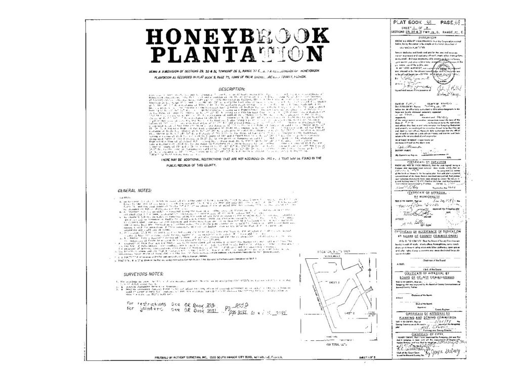 Honeybrook Plantation subdivision plat