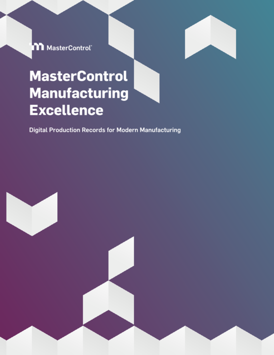 Cover Image of MasterControl Manufacturing Excellence Document
