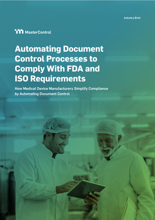 Cover Image of Automating Document Control Processes to Comply With FDA and ISO Requirements Document
