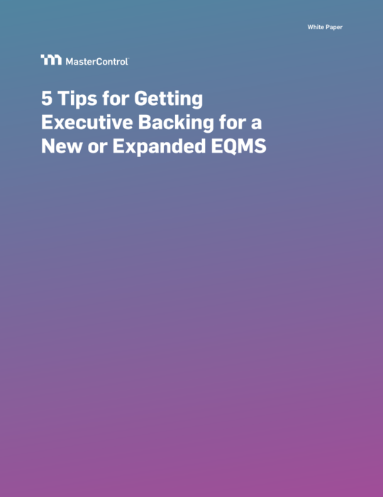 Cover Image of 5 Tips for Getting Executive Backing for a New or Expanded EQMS Document