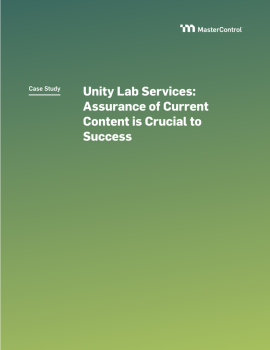 Cover Image of Unity Lab Services: Assurance of Current Content is Crucial to Success Document