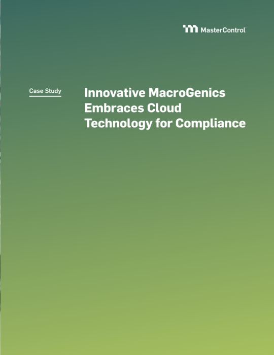 Cover Image of Innovative MacroGenics Embraces Cloud Technology for Compliance Document
