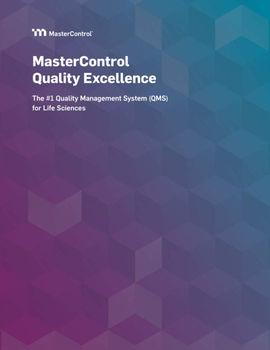 Cover Image of MasterControl Quality Excellence Document