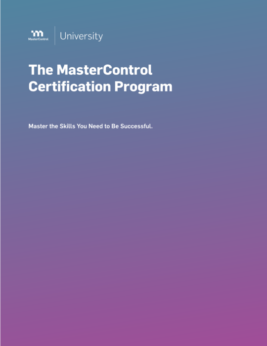 Cover Image of The MasterControl Certification Program Document