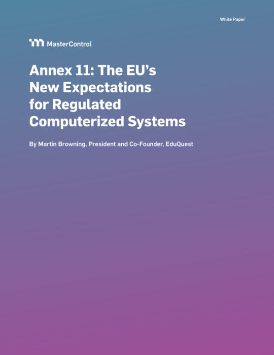 Cover Image of Annex 11: The EU's New Expectations for Regulated Computerized Systems Document