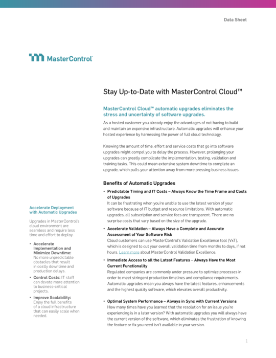 Cover Image of The Benefits of Automatic Upgrades Document