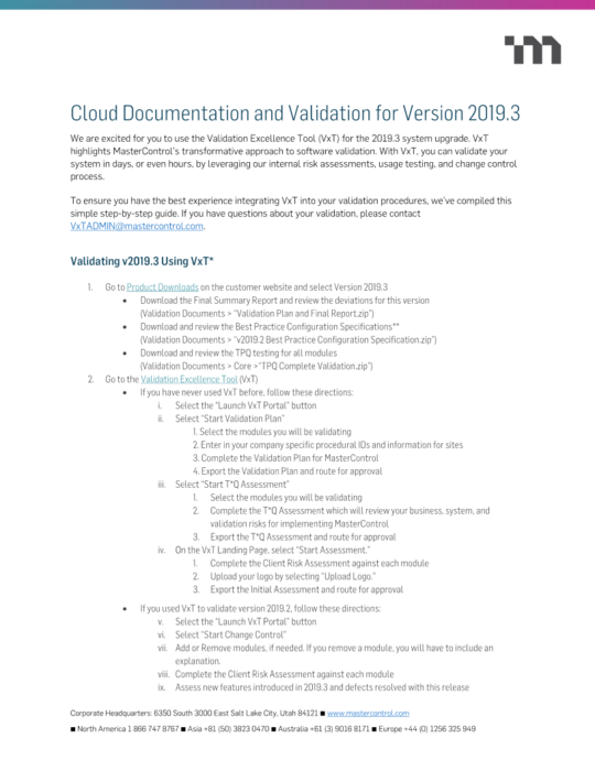 Cover Image of Cloud Documentation & Validation for v2019.3 Document