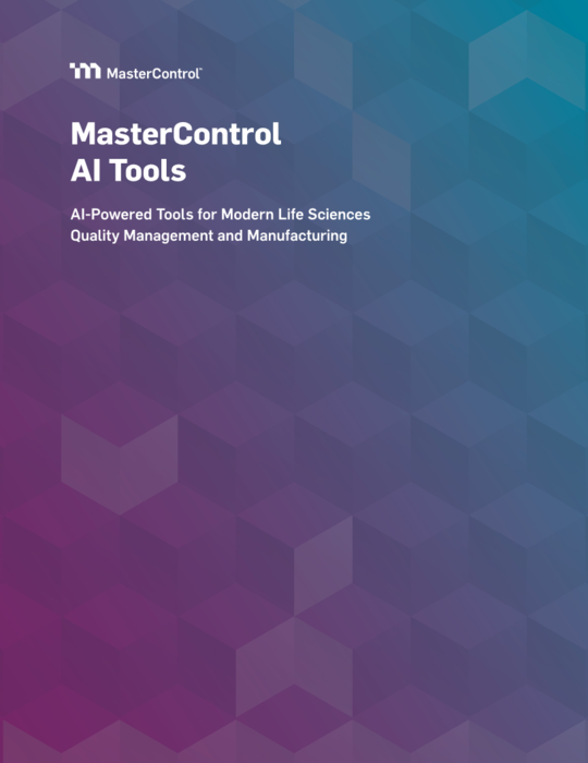 Cover Image of MasterControl AI Tools Document