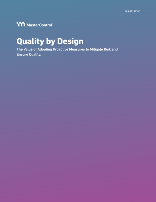 Cover Image of Quality by Design Document