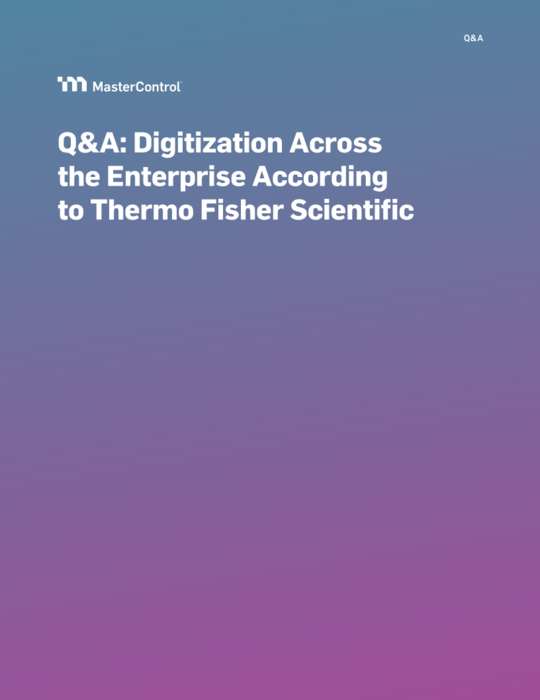 Cover Image of Q&A: Digitization Across the Enterprise According to Thermo Fisher Scientific Document