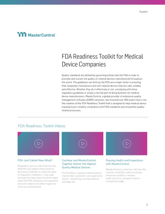 Cover Image of 11 Free Resources to Boost Your Medical Device FDA Readiness Document