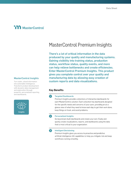Cover Image of MasterControl Premium Insights Document