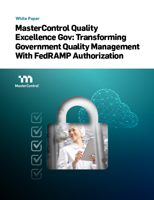 Cover Image of MasterControl Quality Excellence Gov: Transforming Government Quality Management With FedRAMP Authorization Document
