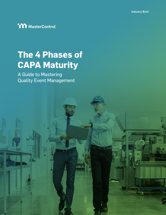 Cover Image of The 4 Phases of CAPA Maturity: A Guide to Mastering  Quality Event Management Document