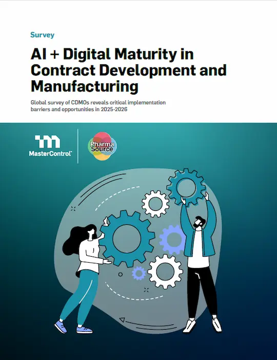 Cover Image of AI + Digital Maturity in Contract Development and Manufacturing Document