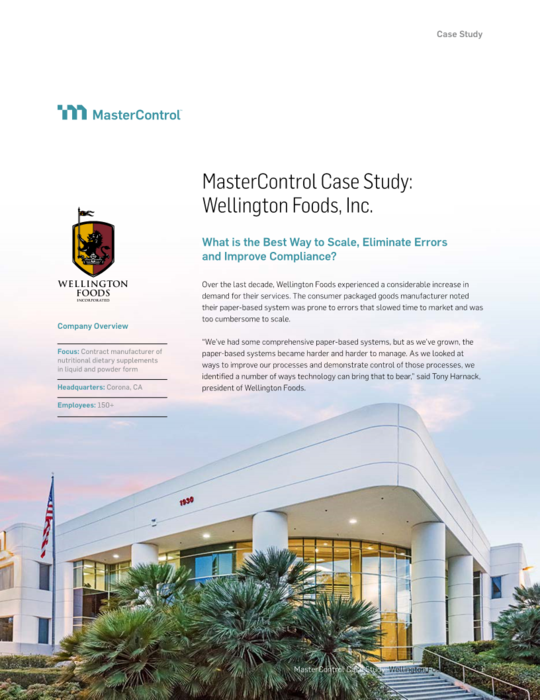 Cover Image of Wellington Foods Case Study Document