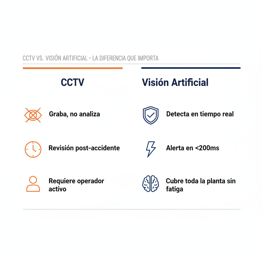 CCTV vs Visión Artificial — la diferencia que importa