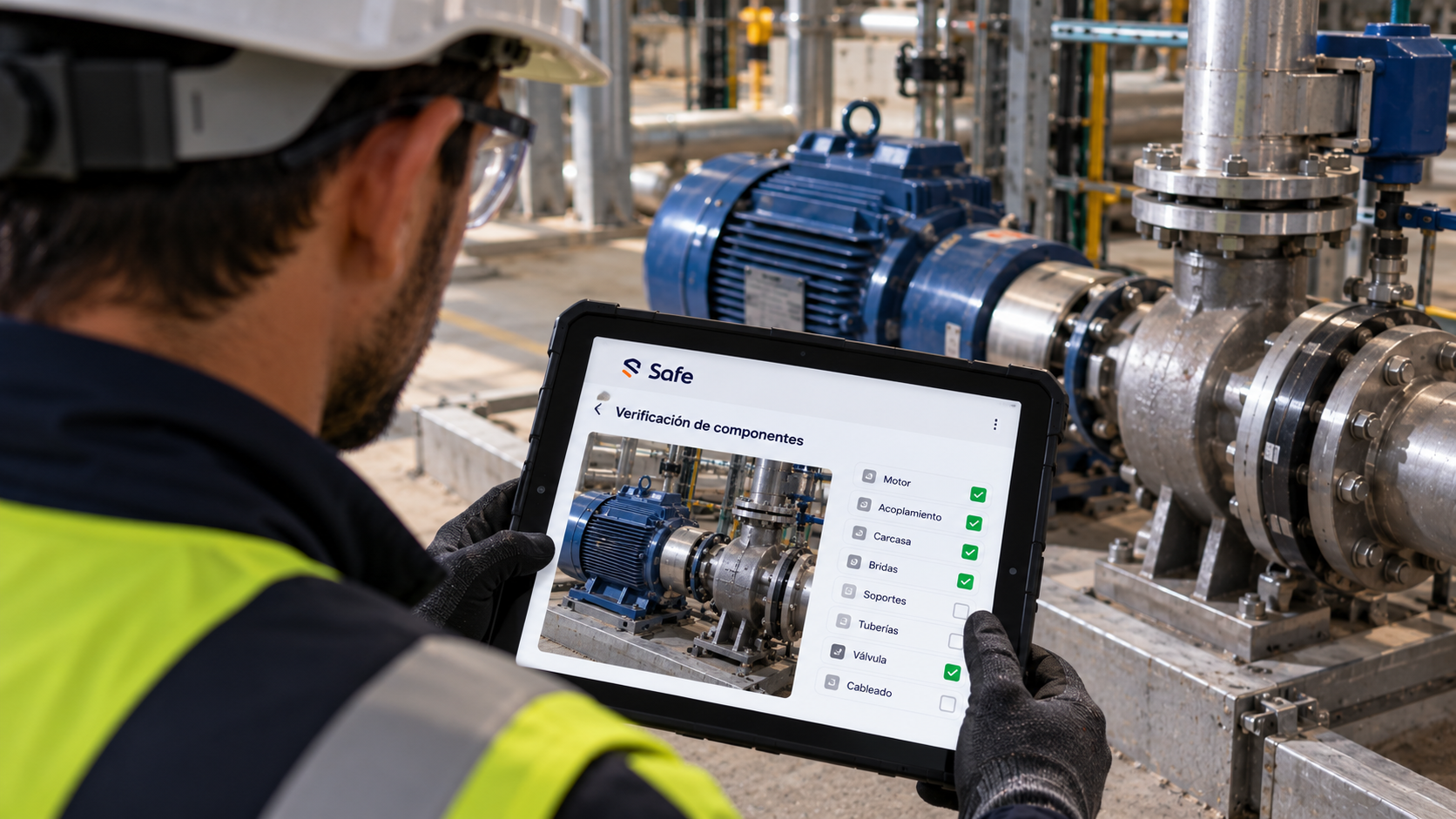 Inspección Industrial con Tablet y Motor Azul
