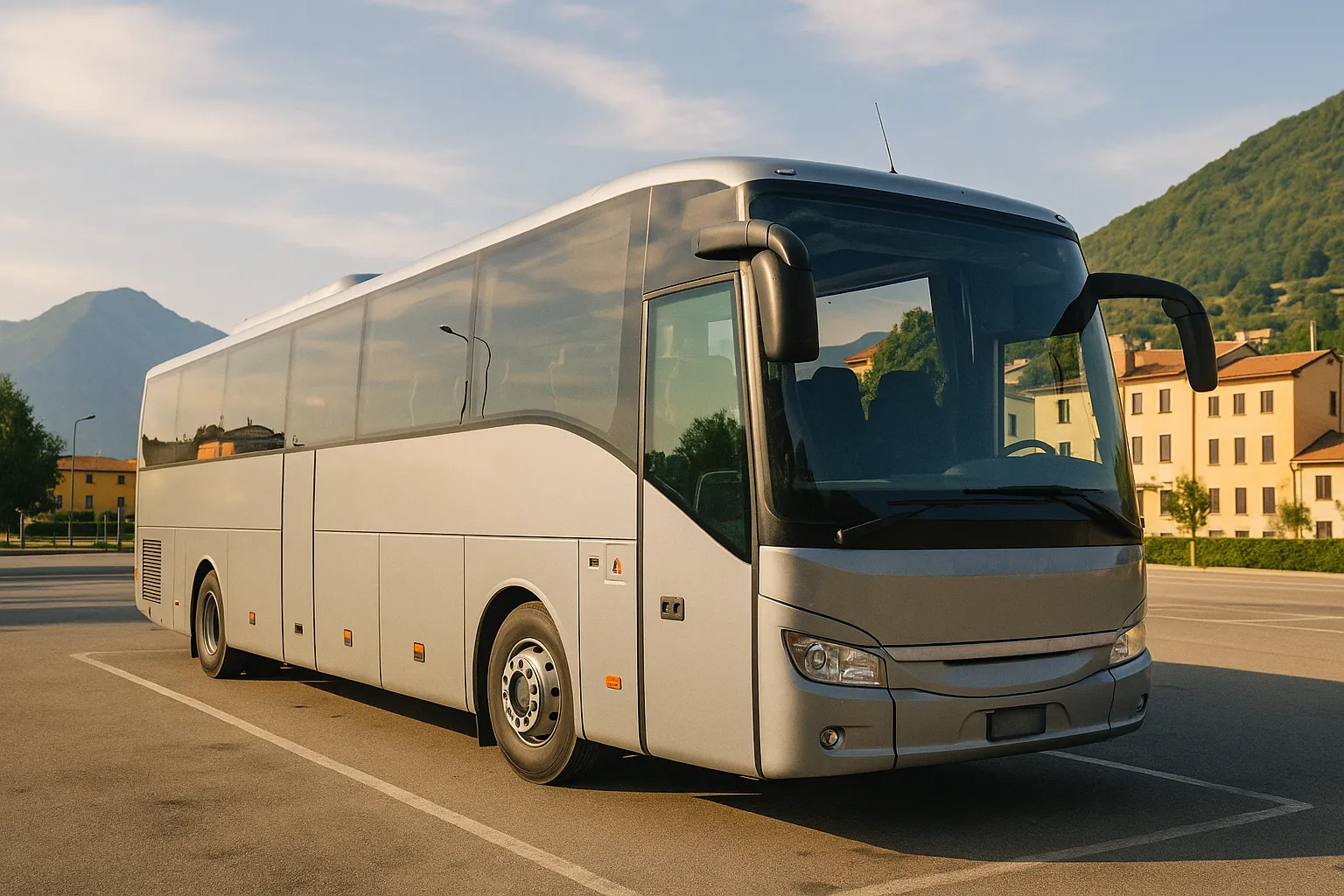 euro vi diesel coach parked northern italy lombardy