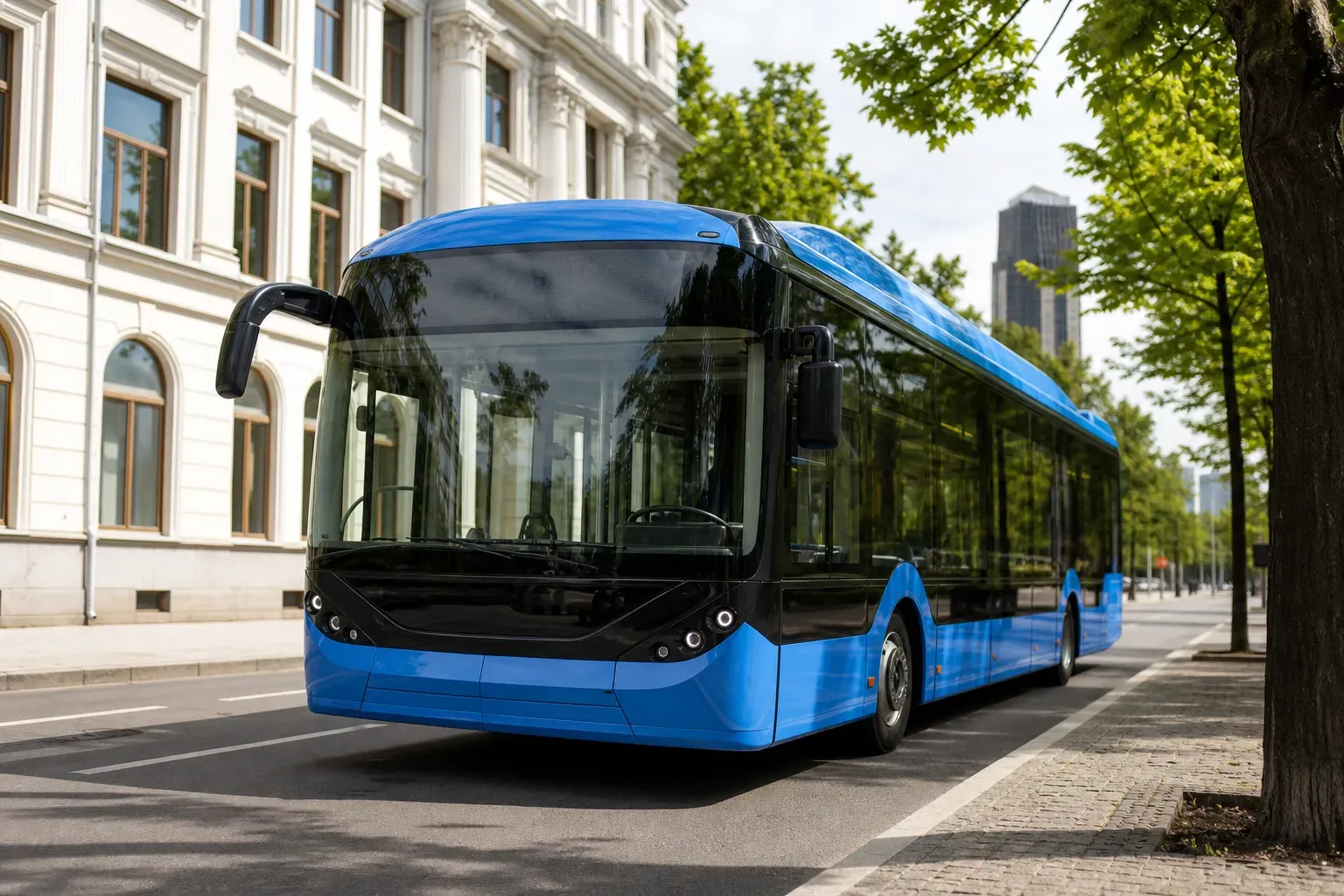 electric bus european city street