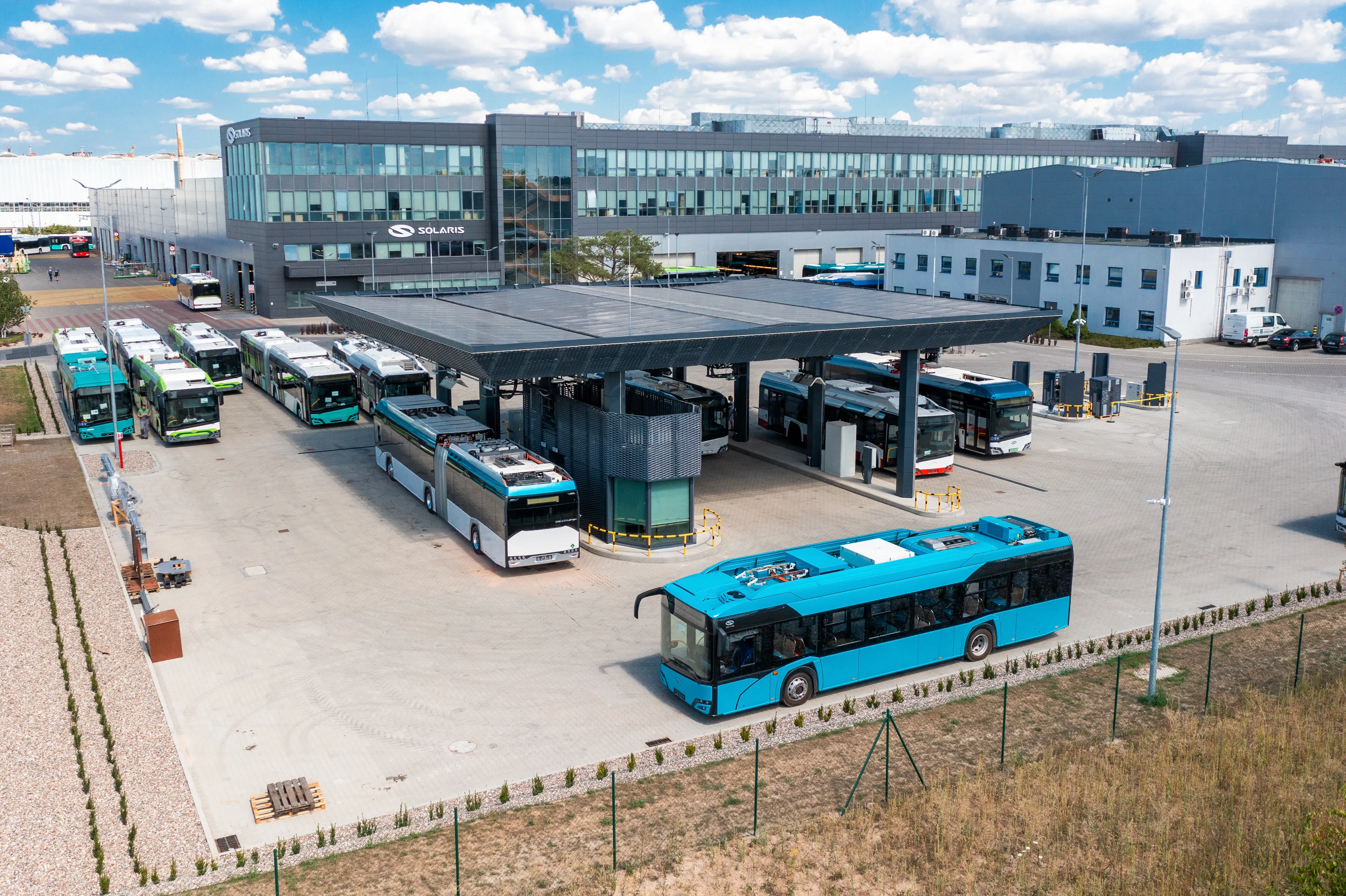 Solaris charging park at Bolechowo — electric bus infrastructure on site
