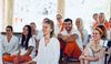 Participants in Satsang with Madhukar during the silent meditation retreat in Tiruvannamalai, India