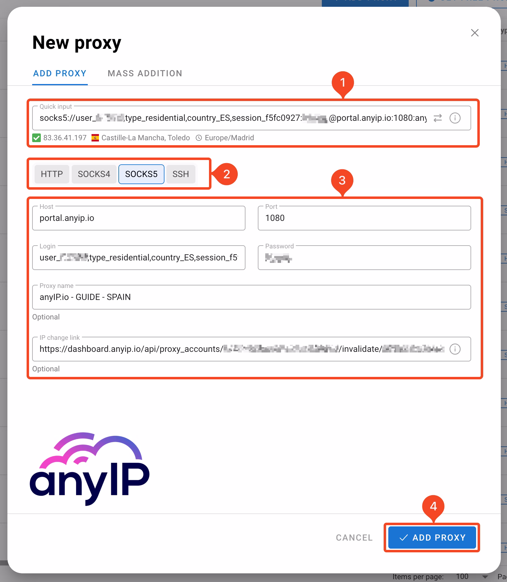 How to add a single proxy on Dolphin