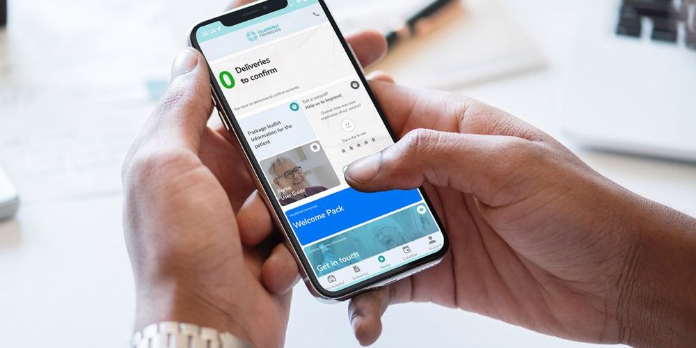 HealthNet Homecare patient portal app mock