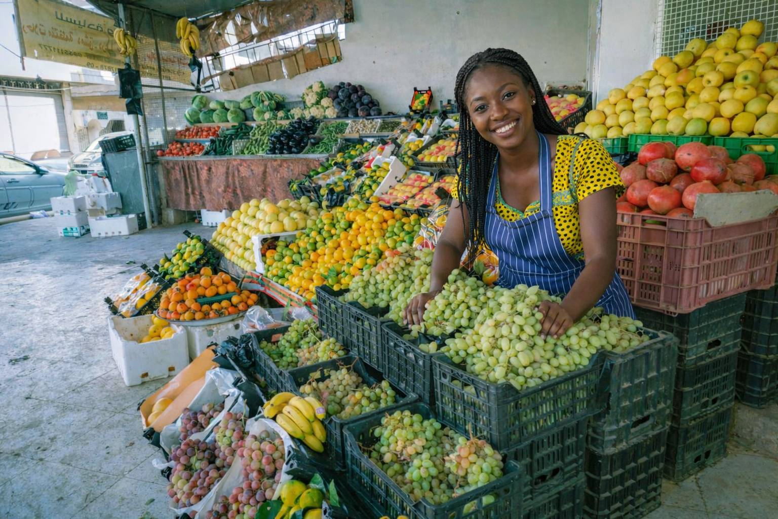 African entrepreneurs in a vibrant market