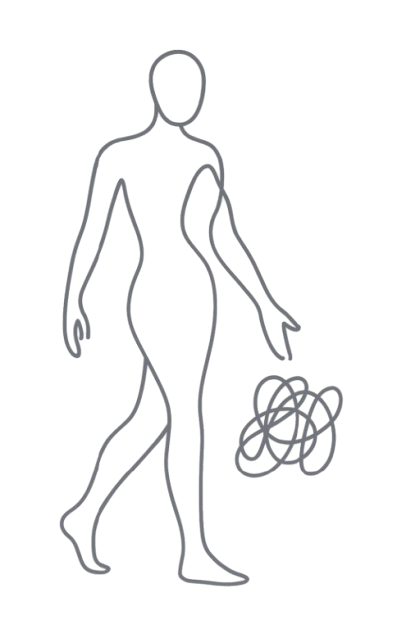 zeigt eine mit Linien gemalte menschliche Figur