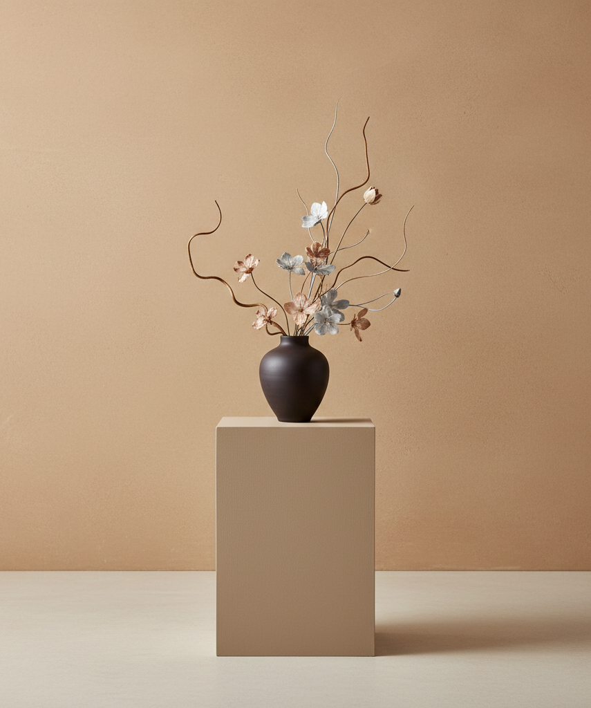 Ein Blumenstrauß, der Einfachheit und Wohlstand darstellen soll.