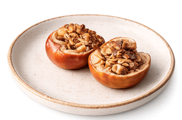 Baked apples stuffed with oat-nut crumble