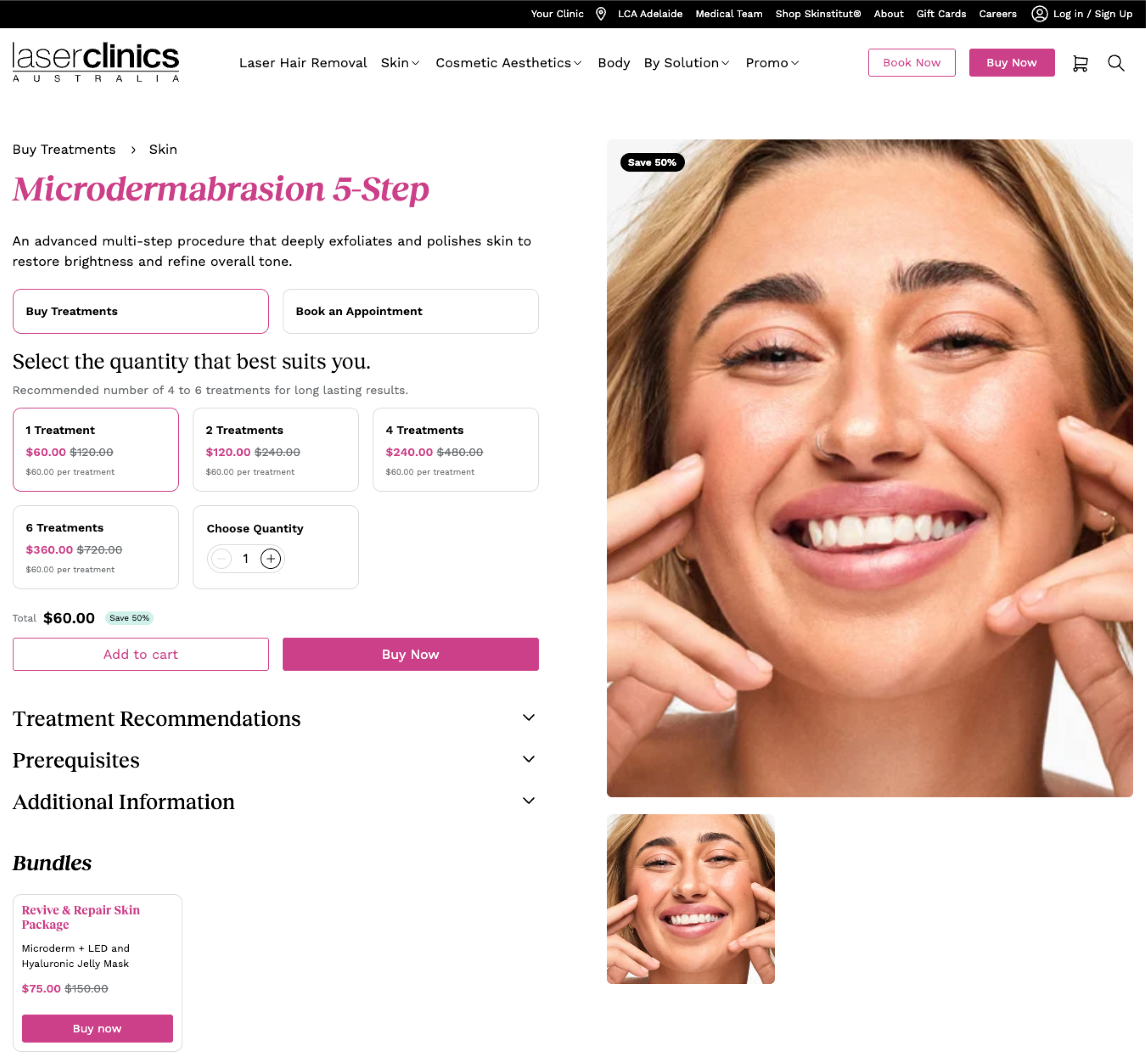Laser Clinic Microdermabrasion Product Detail Page