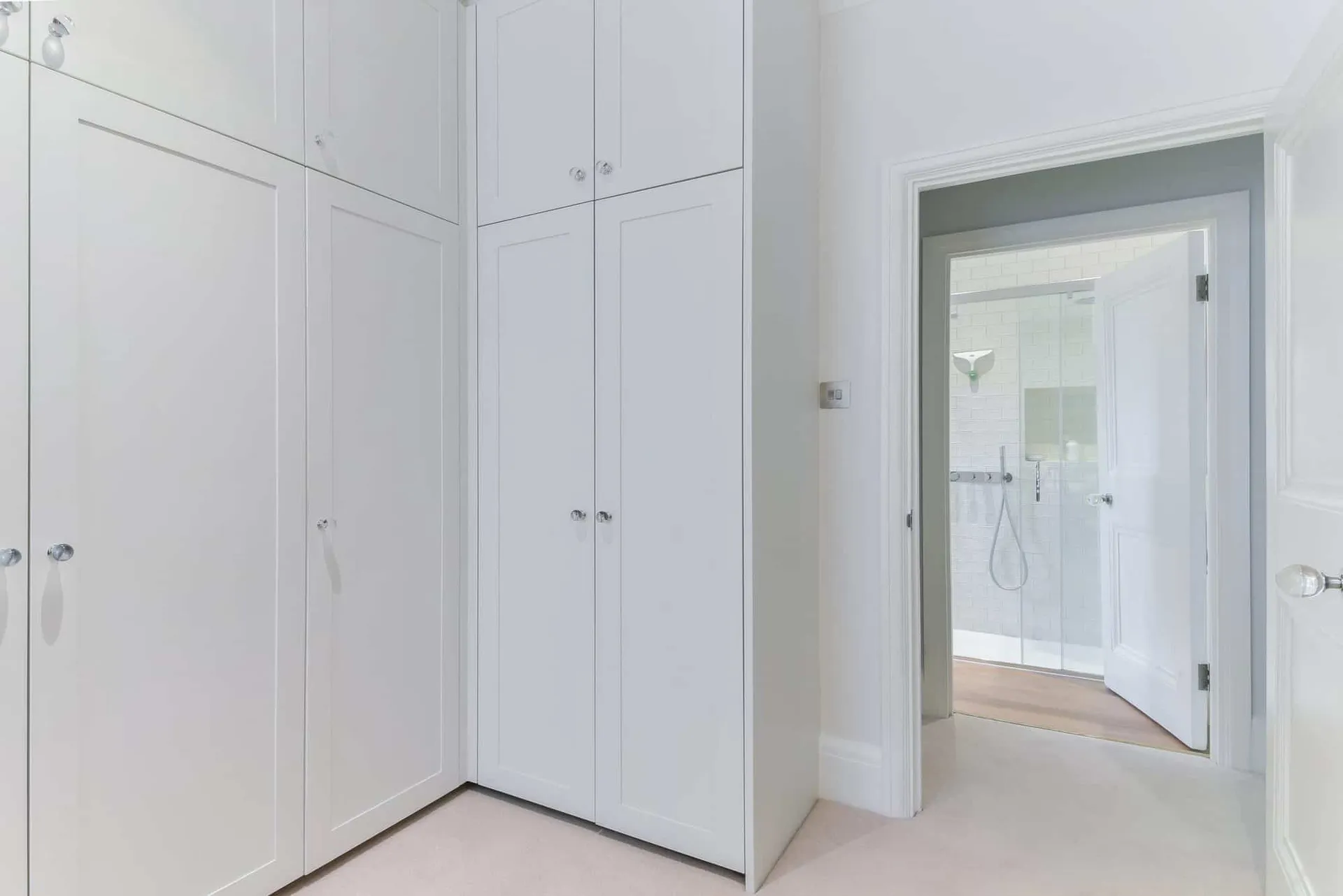 Fitted cupboards on the landing