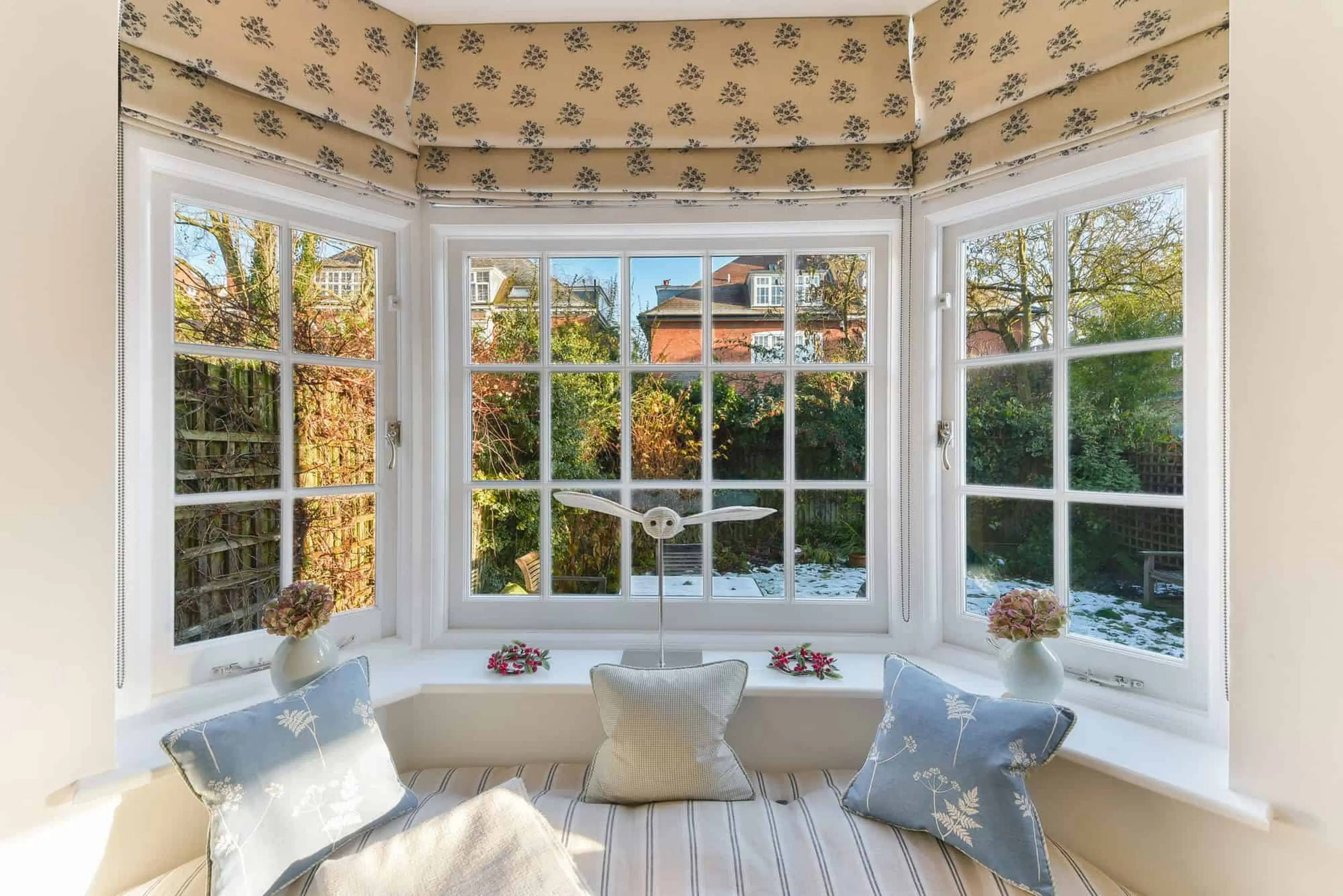 Bay window seating looking out to the garden