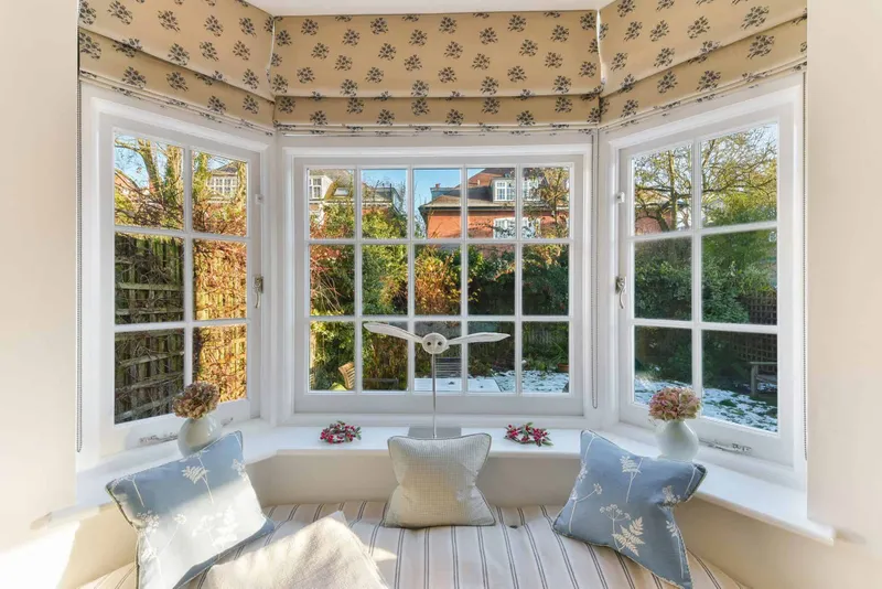 Bay window seating looking out to the garden
